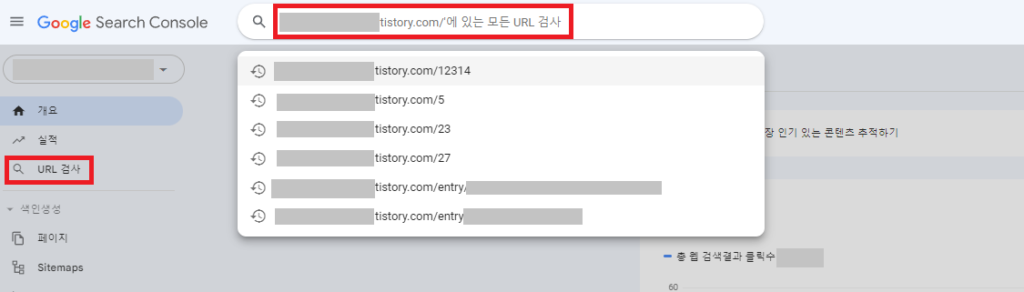 구글서치콘솔 URL 검사 이미지